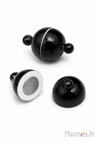Kugel-Magnetverschluss - Ø 10 mm, Loch 2 mm - schwarz